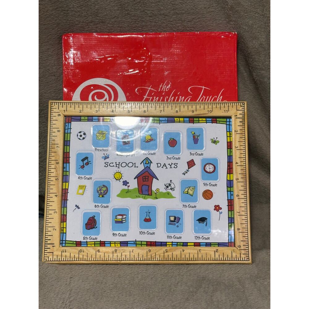 School Days Photo Frame K-12 Keepsake Wooden Ruler Frame Graduation Gift - Picture 3 of 6
